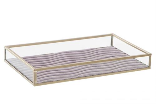 LD-183357 BANDEJA ESVAZIA BOLSOS VIDRO POLIÅSTER 24X14X3