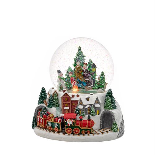 81155 BOLA D`ÁGUA CASAS C/COMBOIO 30CM