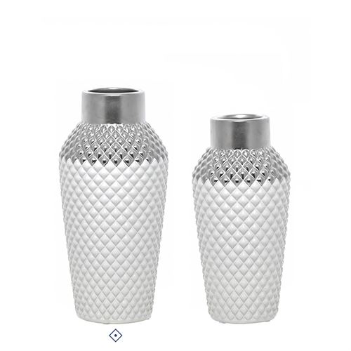 28178 JARRA CERAMICA SILVER DIAMOND