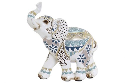 RF-181273 FIGURA RESINA 11,5X5X12 ELEFANTE BRANCO