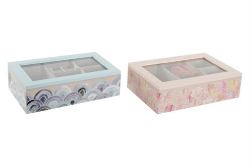 LC-179153 CAIXA CHÁ MDF VDR 23X15X7 CONCHAS