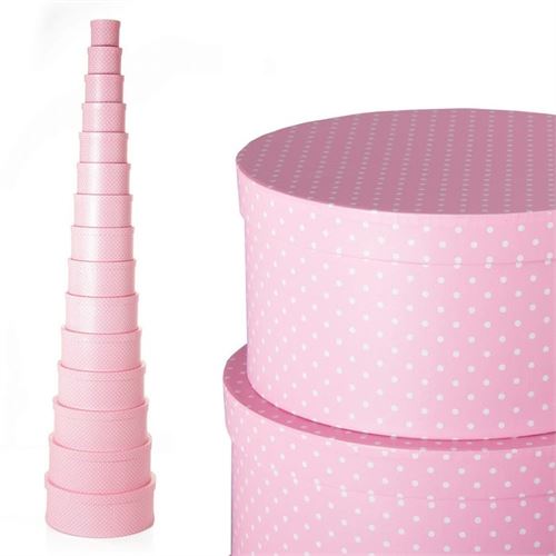 800182 SET 15 CXS REDONDA DOTS PINK