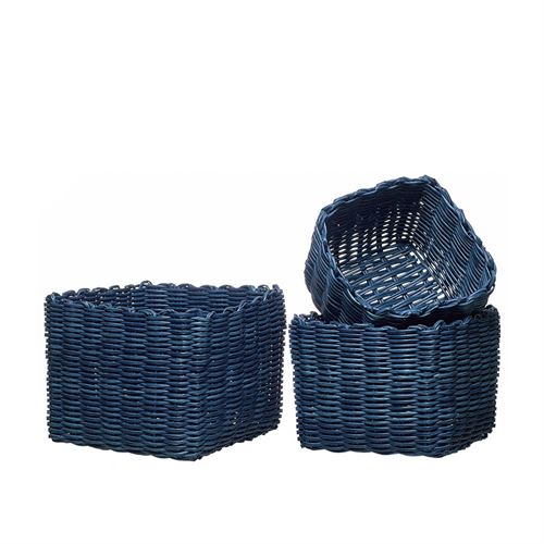CESTOS AZUIS 22X22X16CM SET3