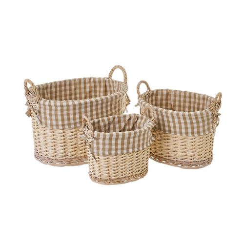 800815 CESTAS NATURLIFE NATURAL BRANCO SET3 45X32X30CM