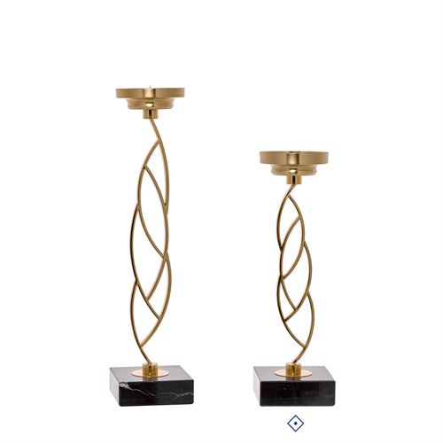 78829 CASTIÇAL METAL E MARMORITE 40CM