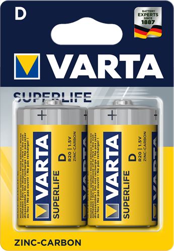 VARTA PILHA SUPERLIFE D PK-2 2020 TX.ECOV