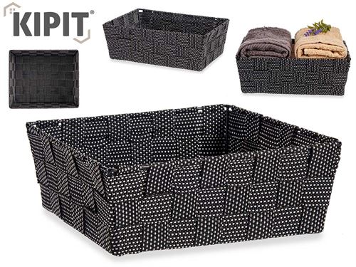 79822 CESTO RECTANGULAR 24CM PRETO