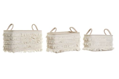 CESTOS LINHO ALGODAO 38x28x25 SET3