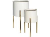 FLOREIRA MTL BR C/PÉS DOURADO SET2