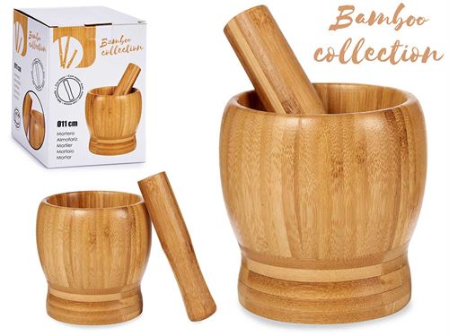 81341 ALMOFARIZ BAMBU C/PILAO 10,7X10,7X12,2