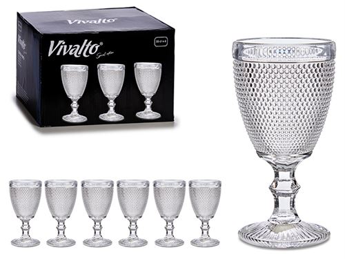 66390 C/6 COPOS VIDRO vinho (33clX  pontos