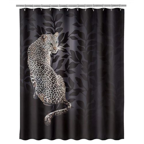 800569 CORTINA WC LEOPARDO 180X200CM POLIESTER
