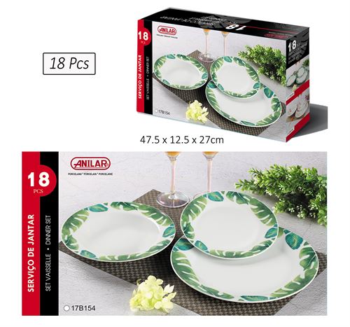 17B154 SERVIÇO 18 PÇS CERAMICA 27CMX21,5CM 19CM