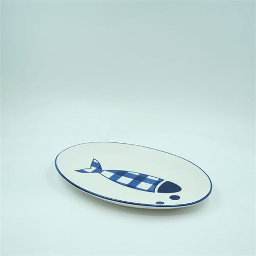 24181 TRAVESSA CERAMICA BLUE FISH