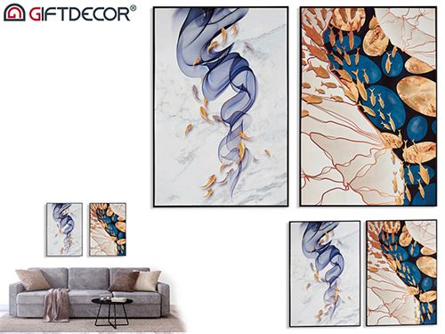 87275 QUADRO FUNDO ABSTRATO AZUL SORT2 122x82x4,5CM
