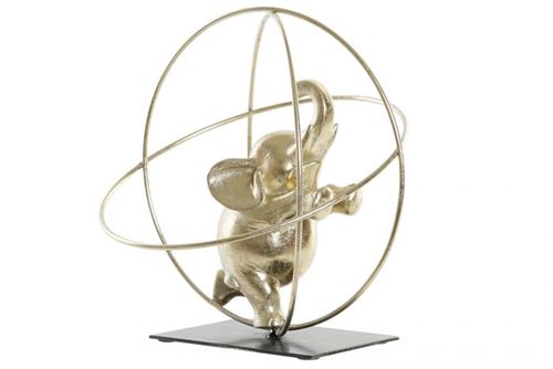 FD-181244 FIG RESINA MTL 22X22X23 ELFANTE DOURADO