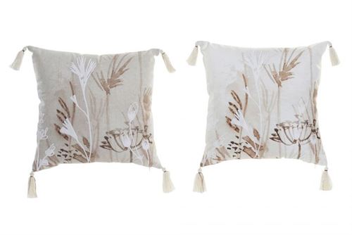 LD-183362 ALMOFADA FLORES VELUDO PLY 45X10X45CM 