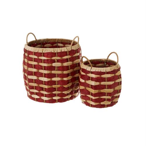 800407 S/2 CESTOS FIBRA NATURAL 34X35CM