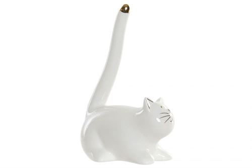 RF-182865 FIGURA PORCELANA 8,5X5,5X13 GATO BRANCO