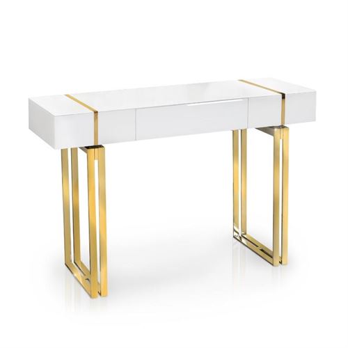 CREDENCIA VIDRO BR. C/PÉS INOX DOURADOS120X40X79CM