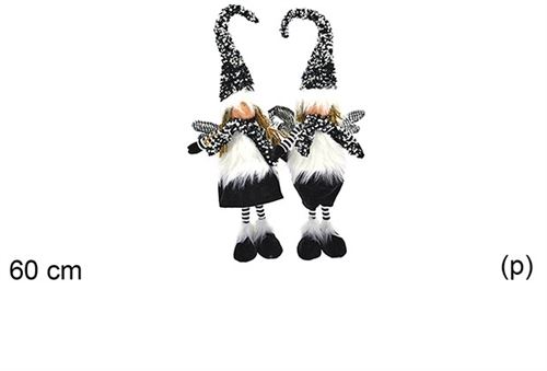 205715 BONECA ELFO PRETO/PRATA 40CM