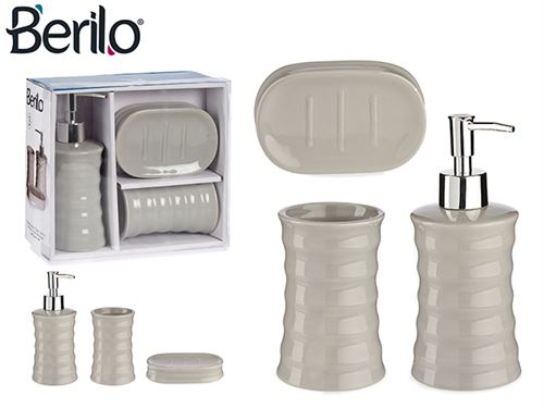 89457 CONJUNTO WC CERAMICA ONDAS 3PÇS CINZA