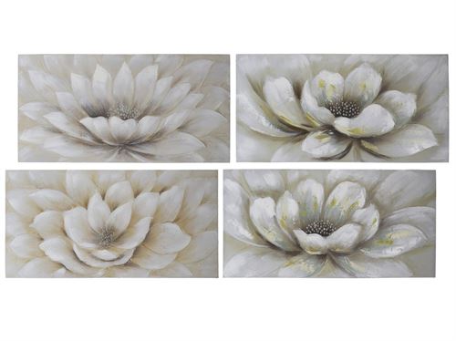 QUADROS FLORES 60X120X3CM 4SORT