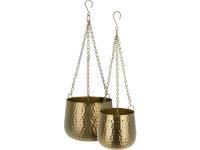 A21000010 VASOS PENDURAR COBRE SET2 20X19CM