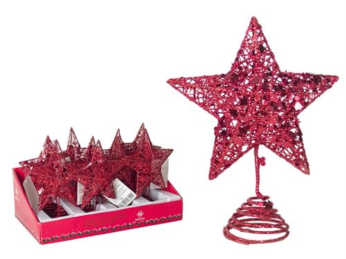 85544 PONTA ARVORE NATAL ESTRELA VERMELHA 15CM
