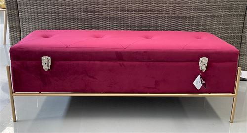 84966 BANQUETA VELUDO GRENAT