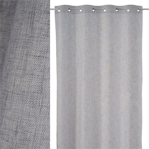 800519 CORTINADO FAUX LINEN MATIZ CINZA 140X260 100%POLIESTER