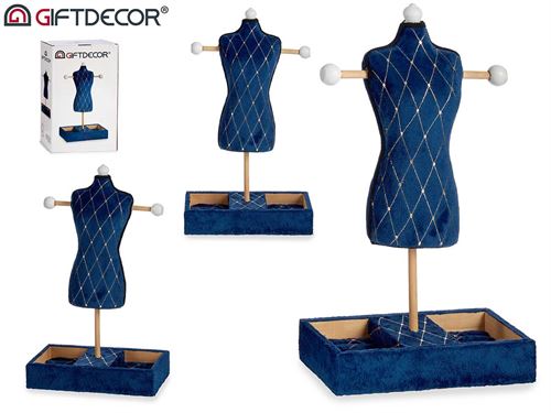 83942 MANEQUIM PORTA JOIAS VELUDO AZUL