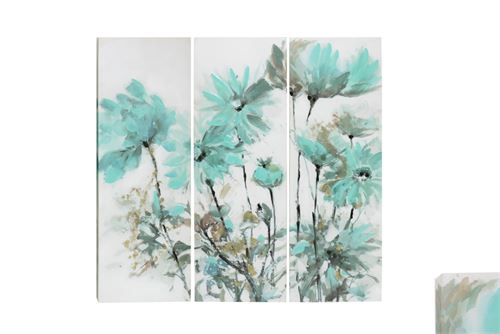 TELAS 30X90X3 SET3 FLORES