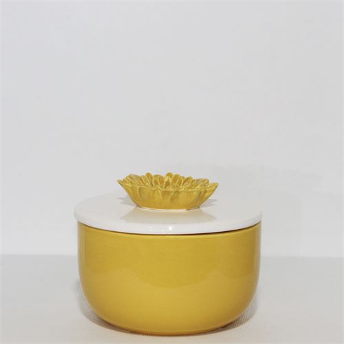 Z64C CAIXA CERAMICA AMARELO 14CM