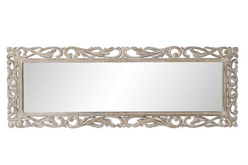 ES-184990 ESPELHO MANGA 153X3X52 FLORAL DECAPÉ BRANCO